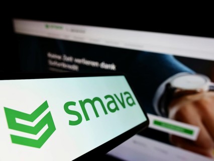 Stuttgart, Germany, 03-30-2022: Cellphone with logo of German loan comparison company smava GmbH on