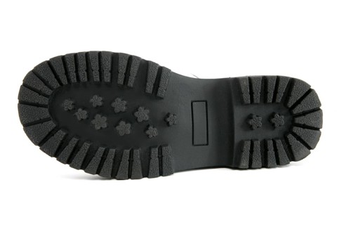 Boot black sole detail isolated on white background