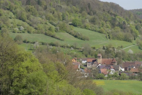 Middle Jagst valley near Unterregenbach, Langenburg-Unterregenbach, Langenburg an der Jagst,