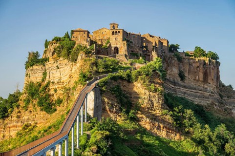 The ancient village of Civita di Bagnoregio, also called the diying city, in the region of Tuscia,