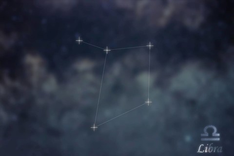 Libra Constellation. Zodiac Sign Libra constellation lines Galaxy background Zodiac Sign