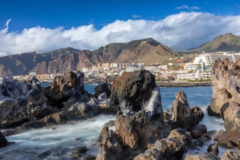 Rock formations on the coast near La Arena, Tenerife