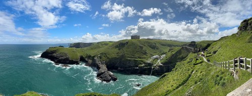 Panorama, Coast, Coastal landscape, Camelot Castle Hotel, Tintagel Castle, Tintagel, England, Great