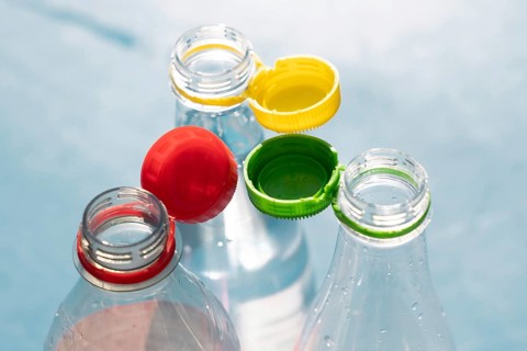 Single-use plastic caps also called SUP or tethered caps