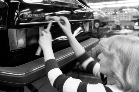 Production of the Golf at the VW plant on 10. 05. 1979 in Wolfsburg, Germany, Europe