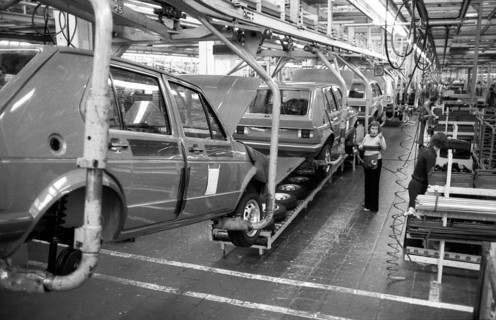 Production of the Golf at the VW plant on 10. 05. 1979 in Wolfsburg, Germany, Europe