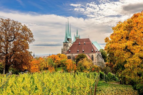 Erfurt Cathedral in Erfurt, Thuringia, Germany, Europe
