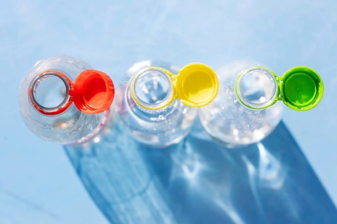 Single-use plastic caps also called SUP or tethered caps
