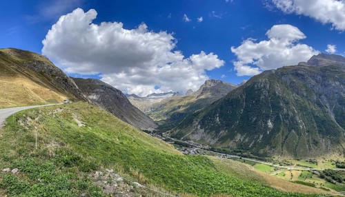 Assicht to Bonneval-sur-Arc, Col de l'Iseran, Haute-Savoie, France, Europe