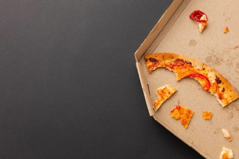 Leftover pizza food copy space
