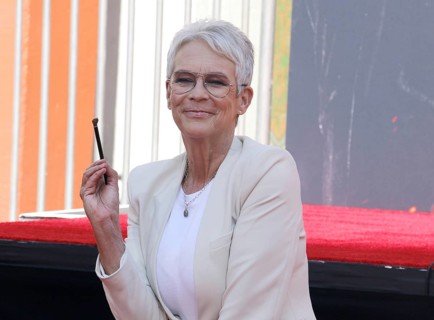 Jamie Lee Curtis at Jamie Lee Curtis hand and footprint in cement ceremony held at the TCL Chinese