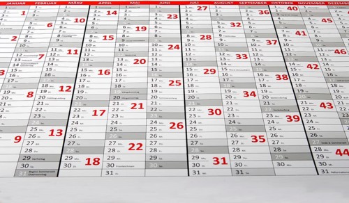 Large wall calendar in the office