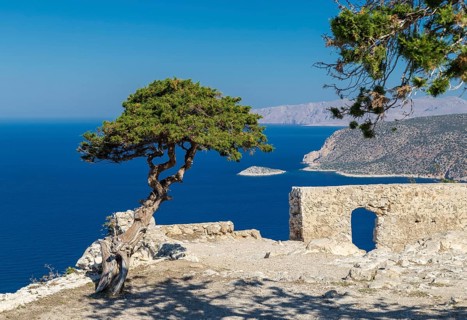 Monolithos castle ruins, Rhodes, Greece, Europe