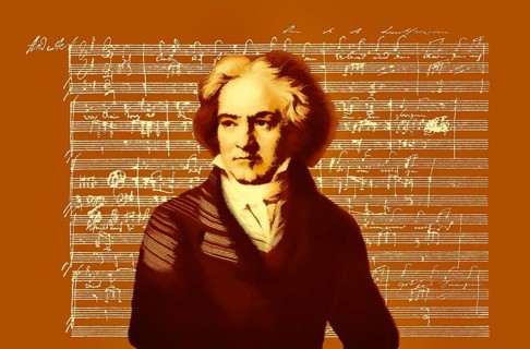 Hand-written musical notation, love song, Zärtliche Liebe, 1795, Ludwig van Beethoven, 1770 -1827,