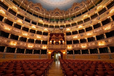 Interior view, theatre, Teatro La Fenice, Venice, Veneto, Italy, Europe