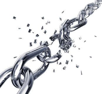 3D rendering of a broken chain