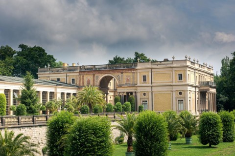Orangerie building of the renaissance castle Sanssouci in Potsdam on sunny day in summer