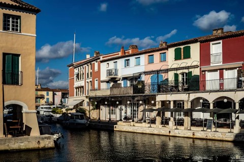 Canals and boats of Port Grimaud village in France