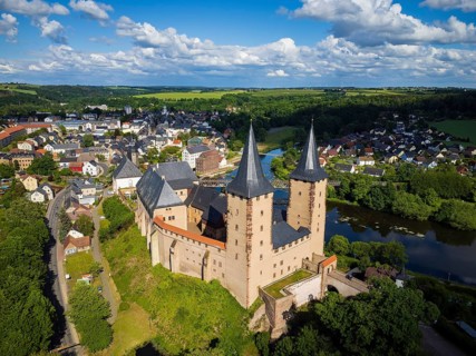 Rochlitz Castle is located in the west of the town of Rochlitz above the Zwickauer Mulde river in