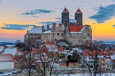 Quedlinburg Castle at sunset