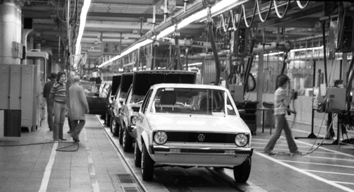 Production of the Golf at the VW plant on 10.05.1979 in Wolfsburg, Germany, Europe