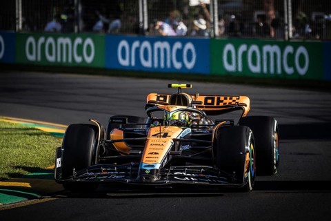 MELBOURNE, AUSTRALIA, APRIL 2: Lando Norris of Great Britain drives the McLaren MCL36 on race day