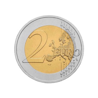 Two euro coin isolated on white background