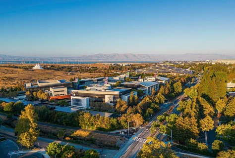 Googleplex, Google Headquarters office buildings seen from the above