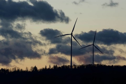 Wind turbine in the Swabian-Franconian Forest nature park Park, wind power, wind energy, wind