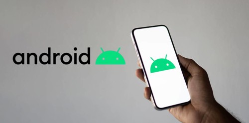 Android logo on smartphone, Android is a mobile operating system based on the Linux kernel