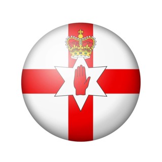 Flag of Northern Ireland. Round matte icon. Isolated on white background