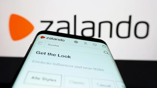 Stuttgart, Germany, 01-16-2023: Mobile phone with website of German e-commerce company Zalando SE