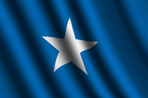 The Somalia flag flying in the wind