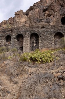 Water viaduct, Acequia de los acueductos, Barranco de Fataga, Maspalomas, Gran Canaria, Canary