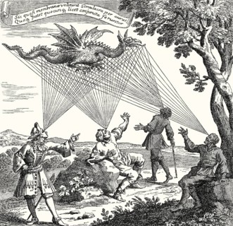 Aerial perspective, by Johann Zahn, Oculus artificialis teledioptricus sive telescopium, 1702
