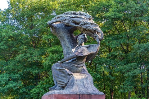 Frederic Chopin Monument in Lazienki Park, Warsaw, Poland, Europe