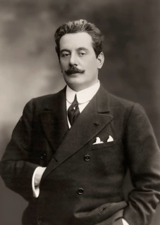 Giacomo Puccini, 1858 –1924, Italian composer, digitally edited according to a photograph by A.