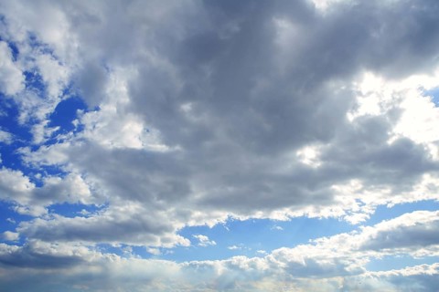 Stormy sky with gray clouds on the afternoon