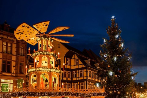 Christmas Market Quedlinburg Harz Evening Atmosphere