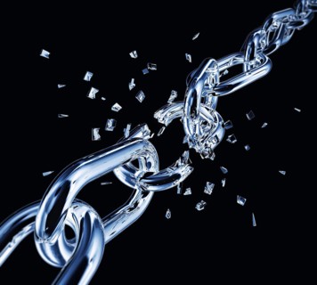 3D rendering of a broken chain