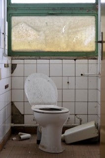 Toilet in a disused factory