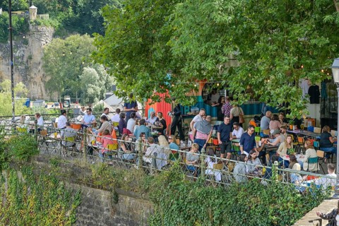 Beer garden The Gudde Weather, Mnt du Grund, City of Luxembourg, Grand Duchy of Luxembourg