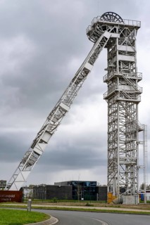 Mining tower of the colliery Fuerst Leopold, Dorsten, Germany, Europe