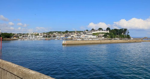 Treboul district with marina, Douarnenez, Finistere Penn ar Bed department, Bretagne Breizh region,