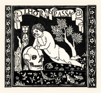 Allegory of the transience of life, engraving from the 13th century, facsimile of the 19th century