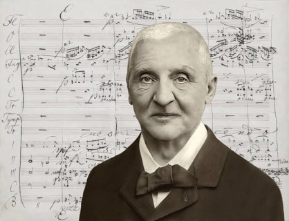 Portrait of Josef Anton Bruckner, 1824 – 1896, Austrian composer and organist, digital edited