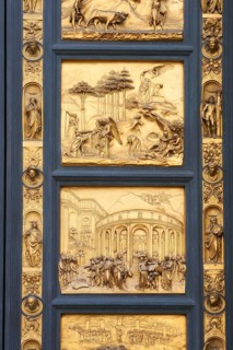 Scenes from the early Renaissance " Gates of Paradise" door of the Baptistry of Florence