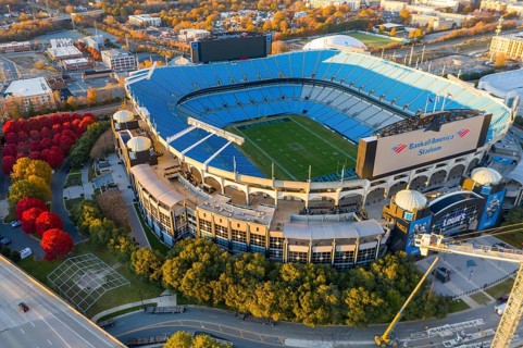 Bank of America Stadium is home to the NFL?s Carolina Panthers in Charlotte, NC