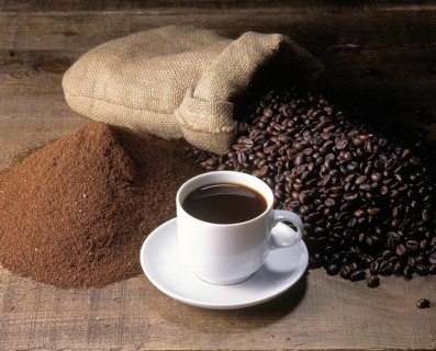 Cup of Coffee and Coffee Beans