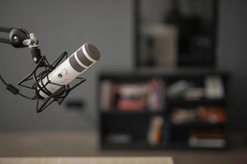 Side view radio microphone with copy space. Resolution and high quality beautiful photo